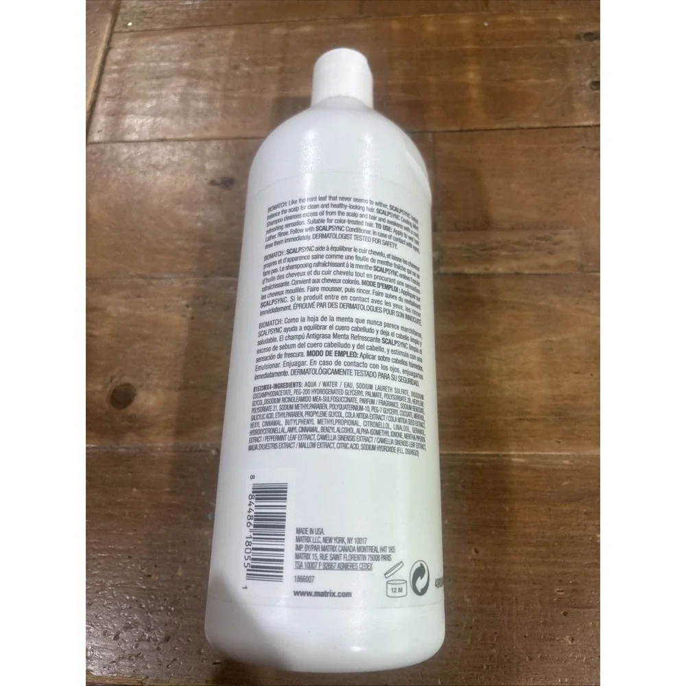 Biolage ScalpSync Cooling Mint Shampoo 33.8 oz Jumbo for Oily Hair & Scalp